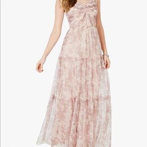 Adrianna Papell Blush Print Tulle Dress